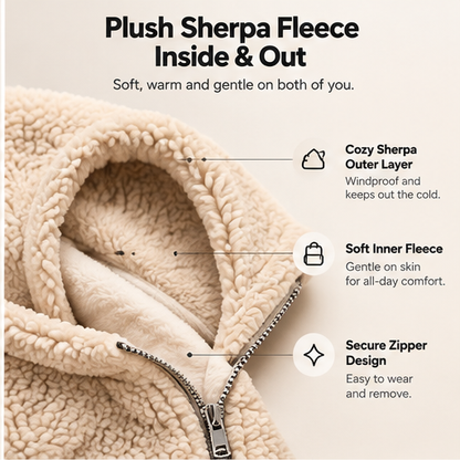 Kleafi™ WarmNest — Mom & Baby Sherpa Hoodie