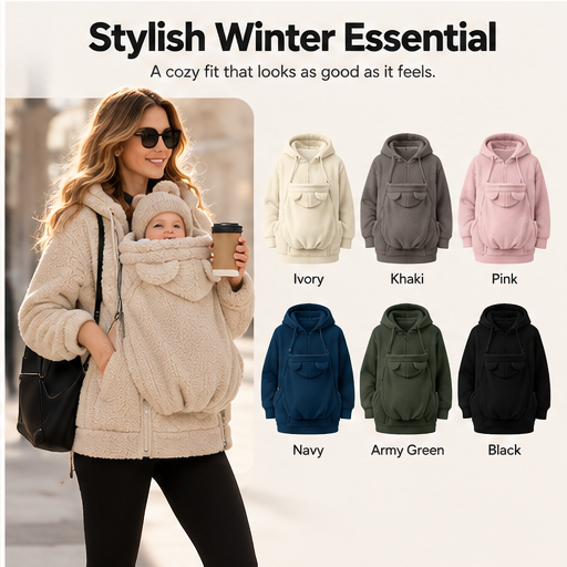 Kleafi™ WarmNest — Mom & Baby Sherpa Hoodie