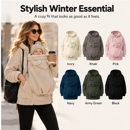 Kleafi™ WarmNest — Mom & Baby Sherpa Hoodie