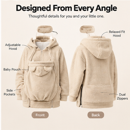 Kleafi™ WarmNest — Mom & Baby Sherpa Hoodie