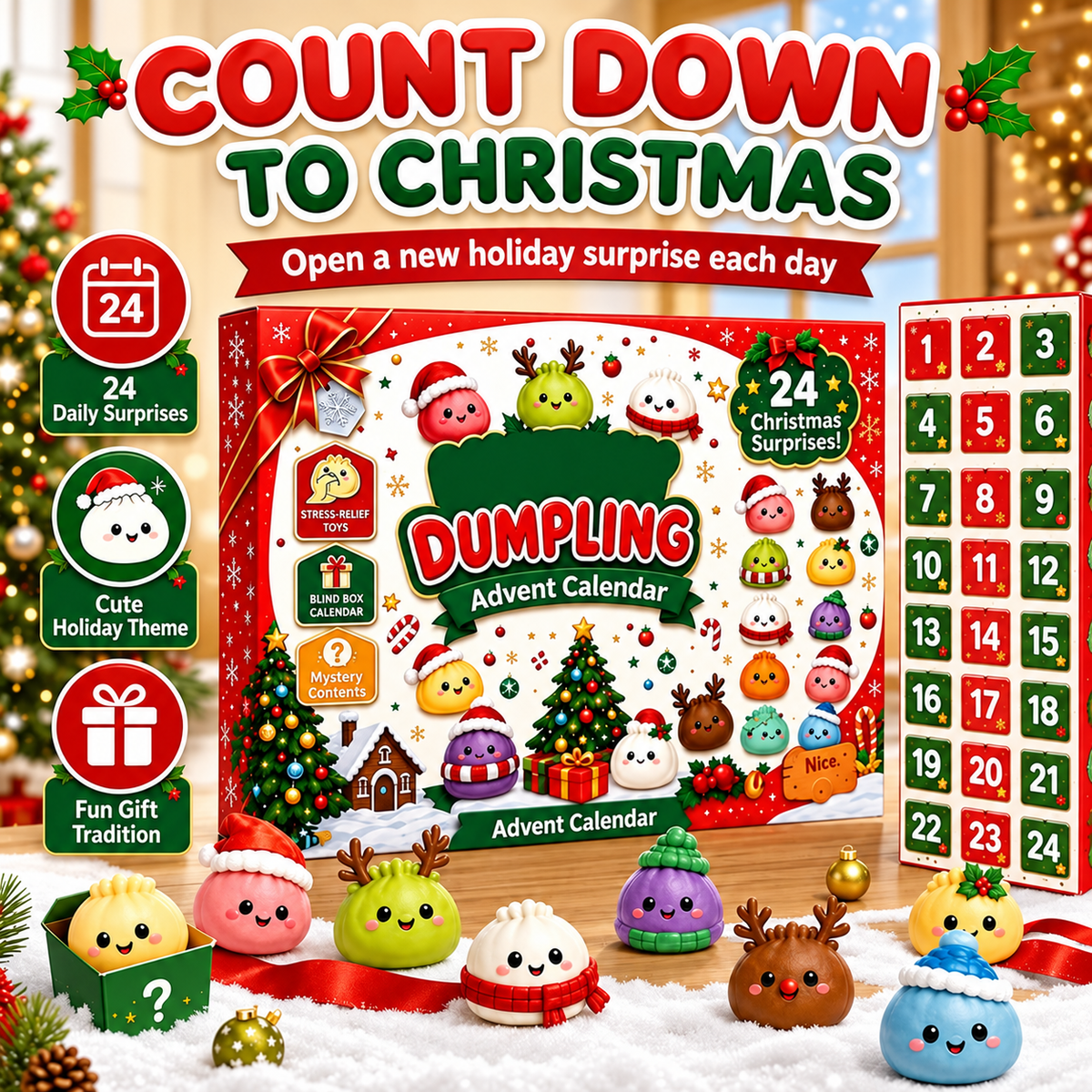 DumpliJoy™ — 24-Day Christmas Squishy Advent Calendar