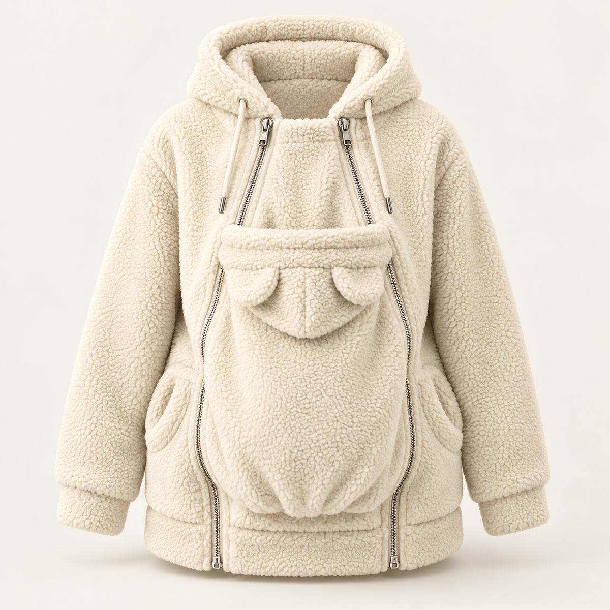Kleafi™ WarmNest — Mom & Baby Sherpa Hoodie