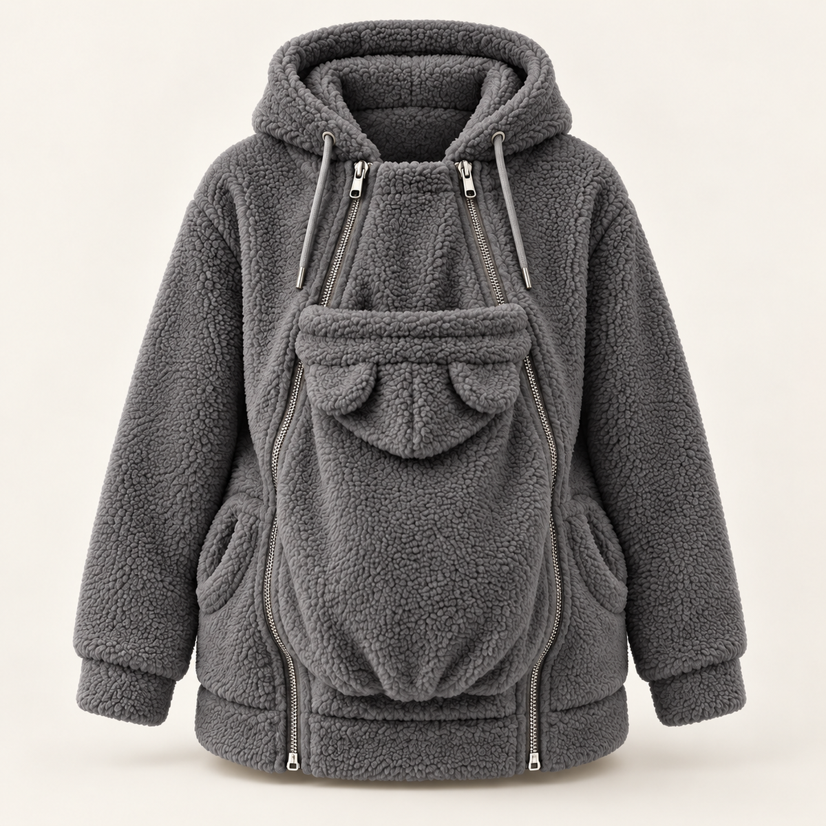 Kleafi™ WarmNest — Mom & Baby Sherpa Hoodie