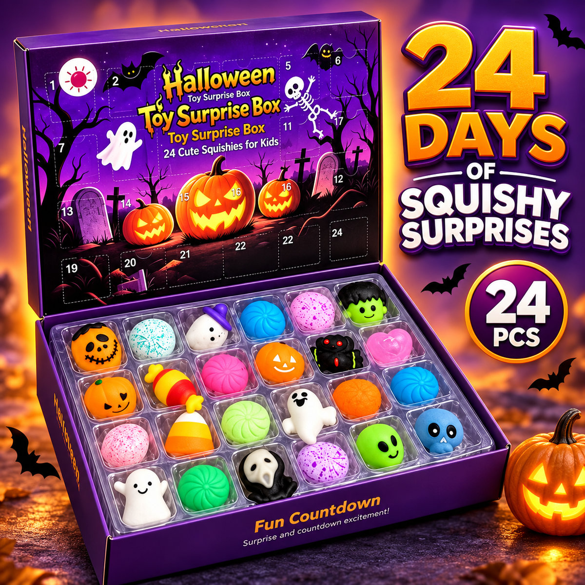 Squish-O-Ween™ — 24-Day Halloween Squishy Surprise Box
