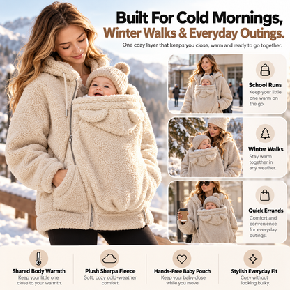 Kleafi™ WarmNest — Mom & Baby Sherpa Hoodie